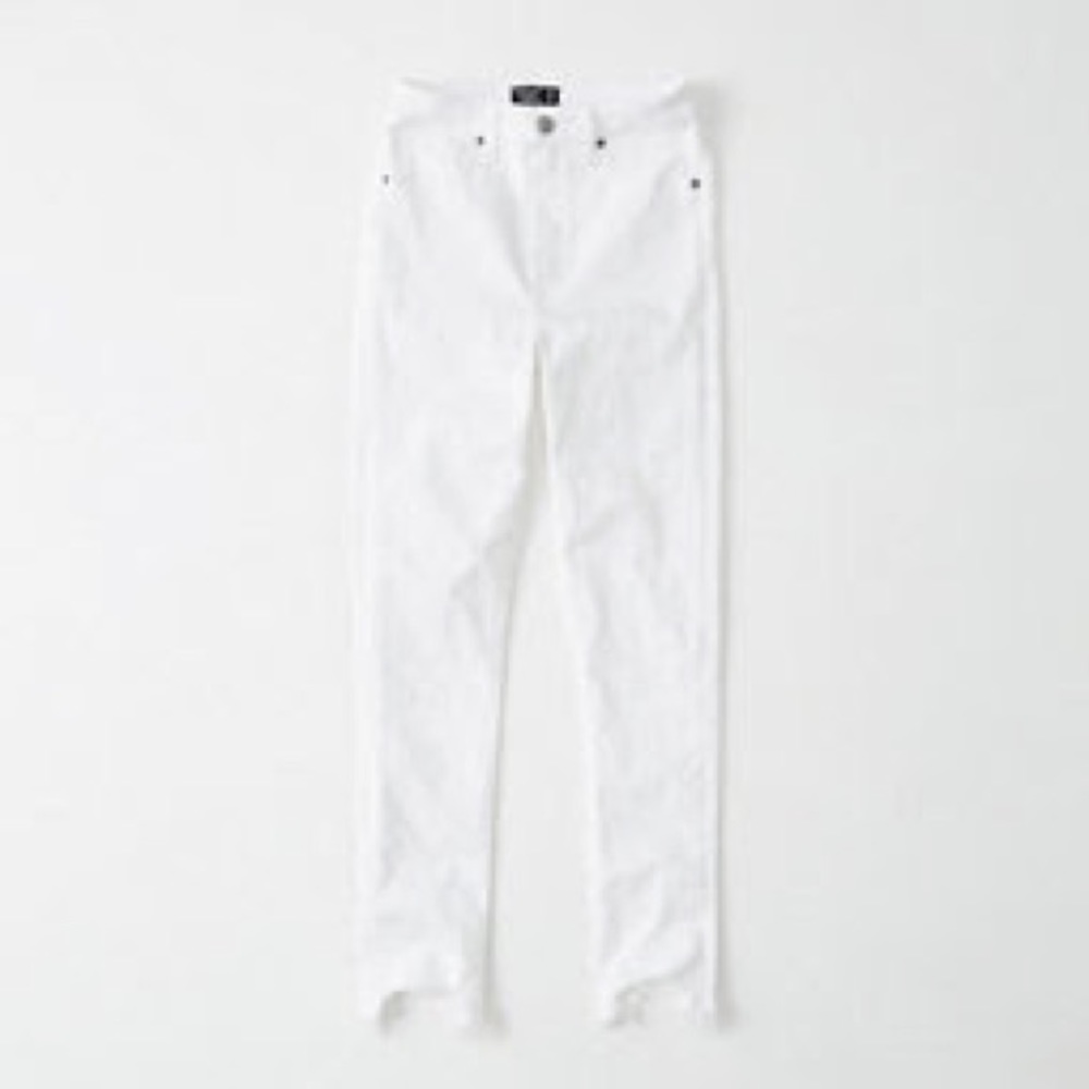 Abercrombie high rise super skinny ankle white 25 0R curve love